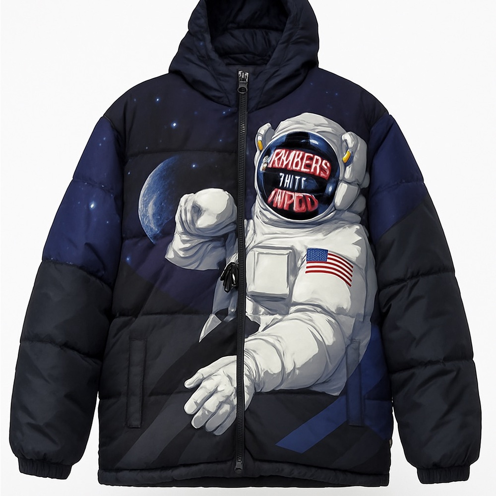 Members Only Astronaut puffy bomber jacket size medium